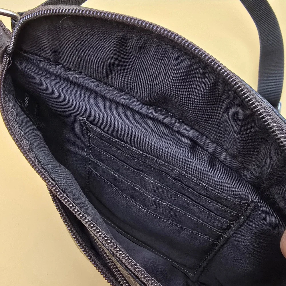 Fossil Womens Leather Belt Bag Waist Pack Dark Brown  Strap Zip Pockets